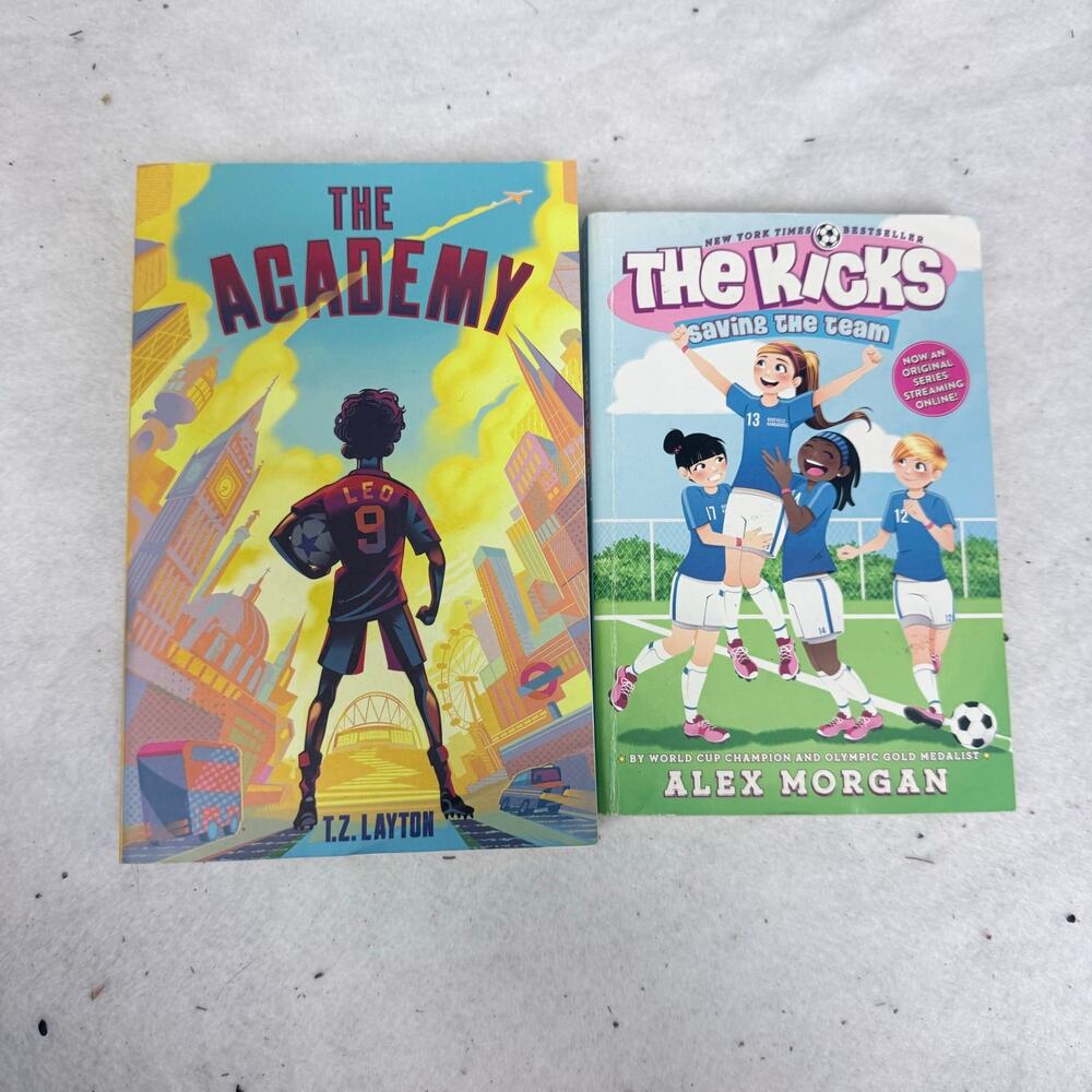 Lot 2 Soccer Chapter Books Middle Grade Academy Layton Kicks Saving Team Morgan